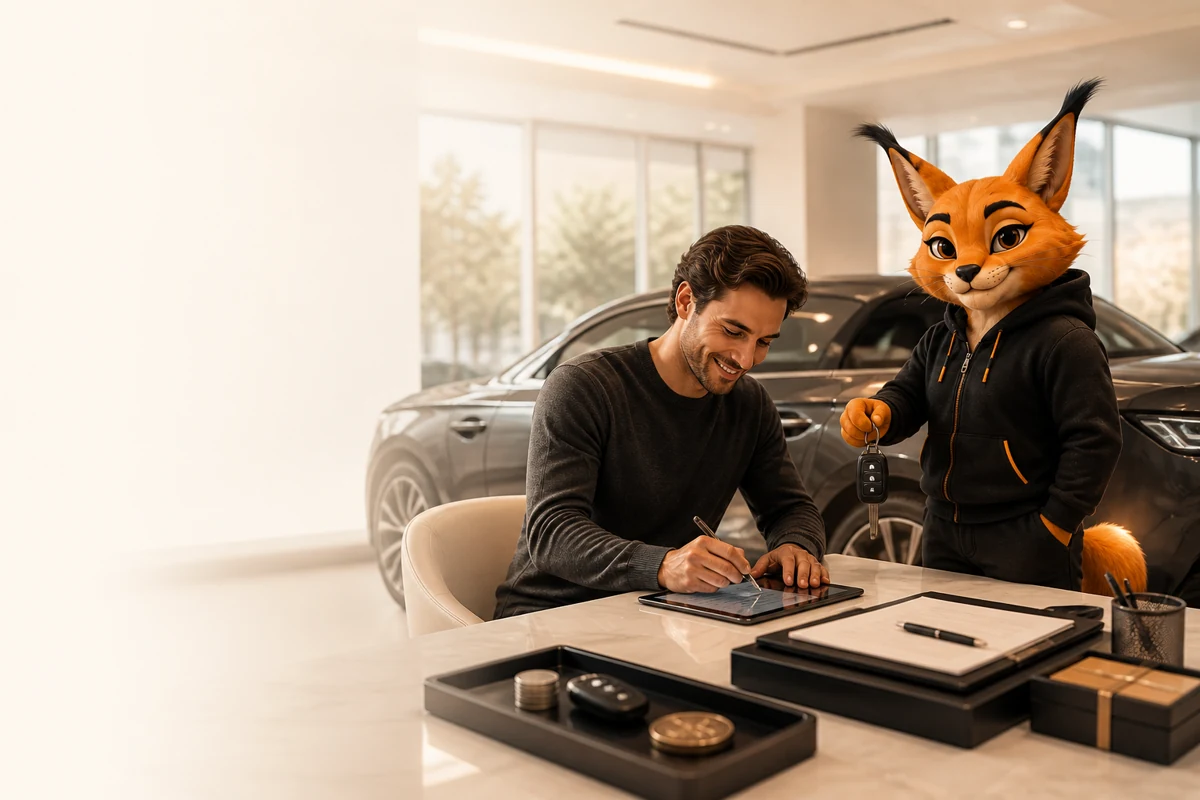 Signature du dossier et remise des clés lors de la livraison du véhicule